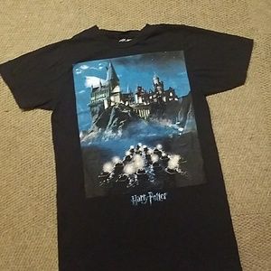 Harry Potter Hogwarts Castle Black Tee T-shirt